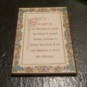 ⁹Vintage "Serenity Prayer" Wall Decor Plaque 6" x 4"